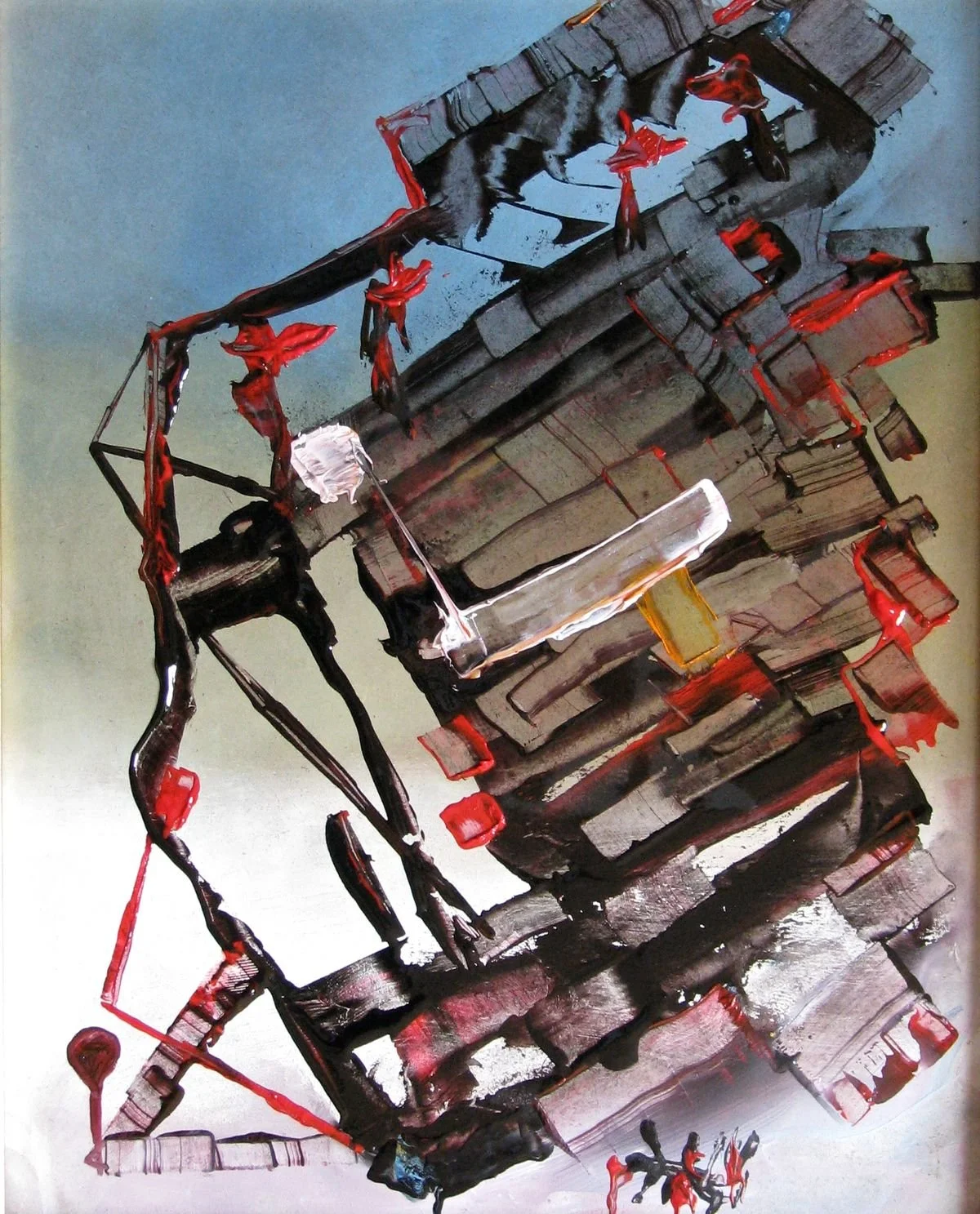 "Death on a Construction Site," 
Oil on Fiberboard, 
New York, September 2013