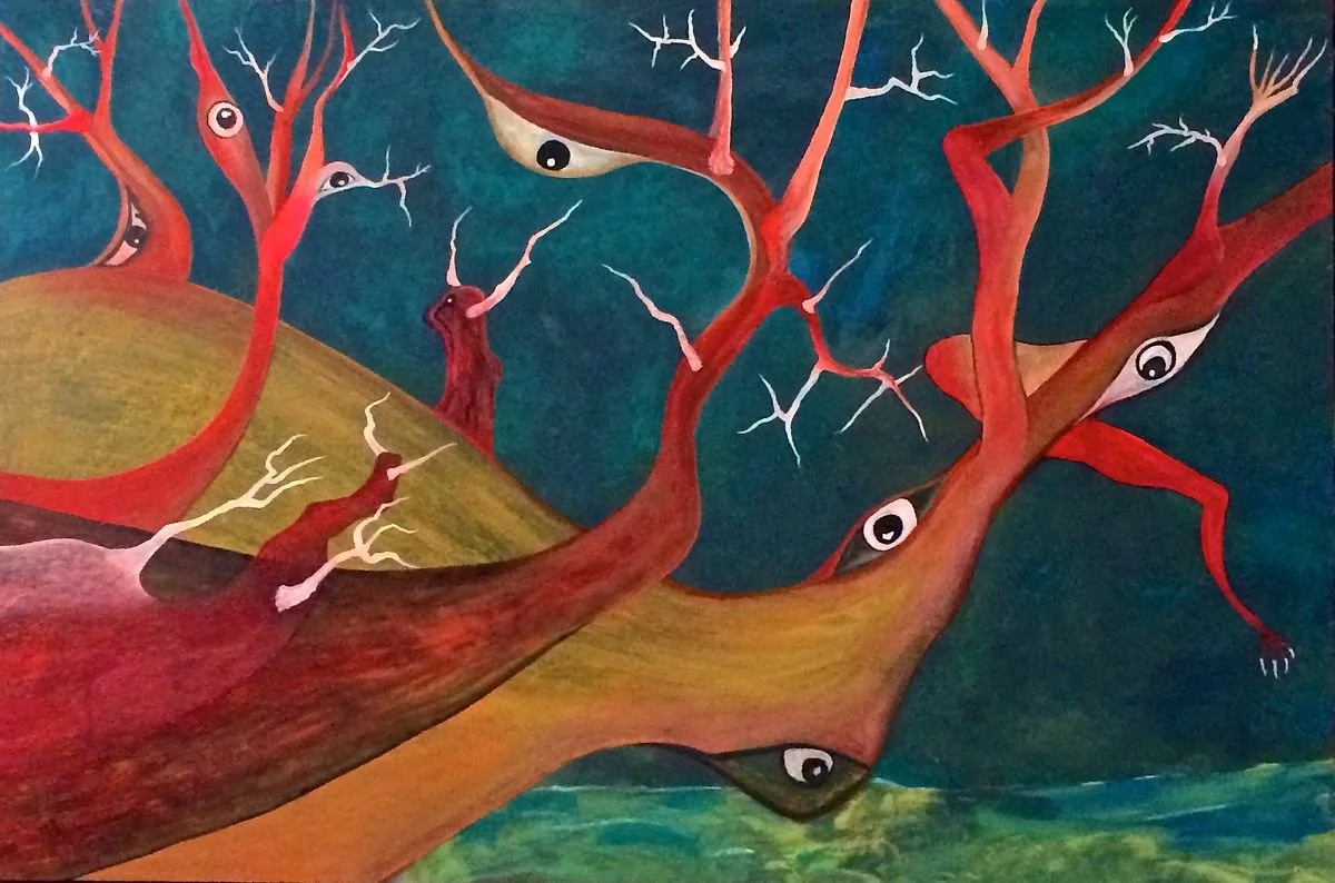 "Disenchanted Forest" 
Oil and Acrylic on Panel, 61cmX91cm
New York 2014