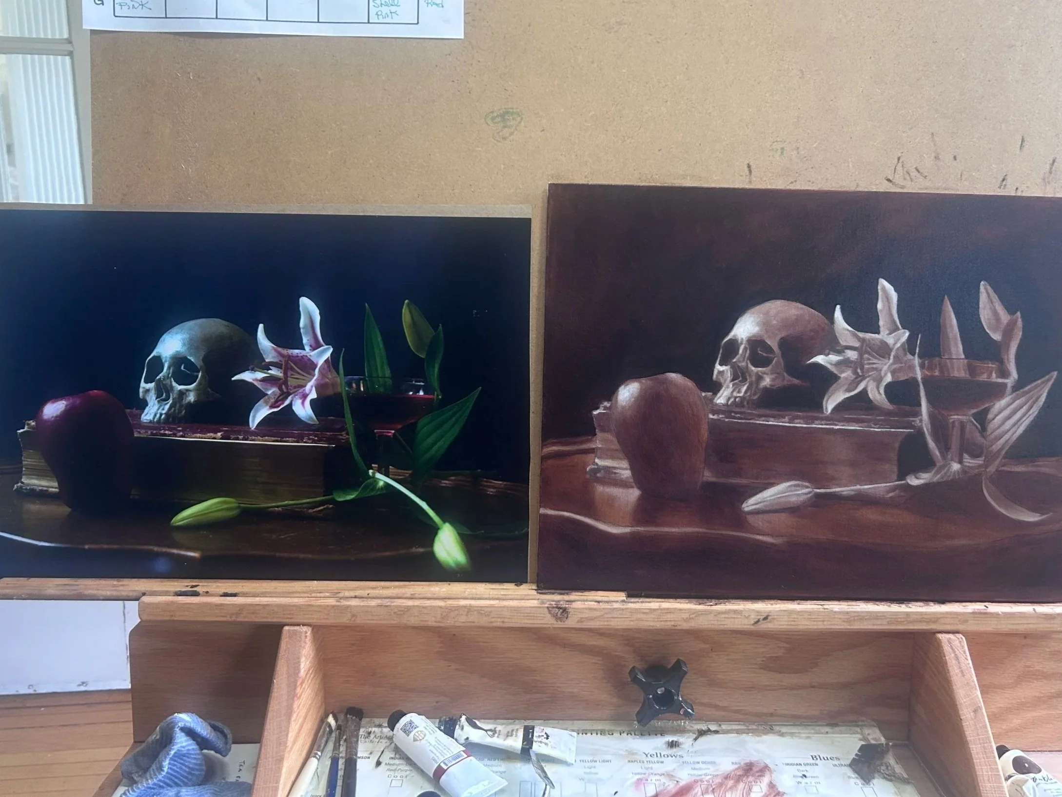 Original still life, first velatura