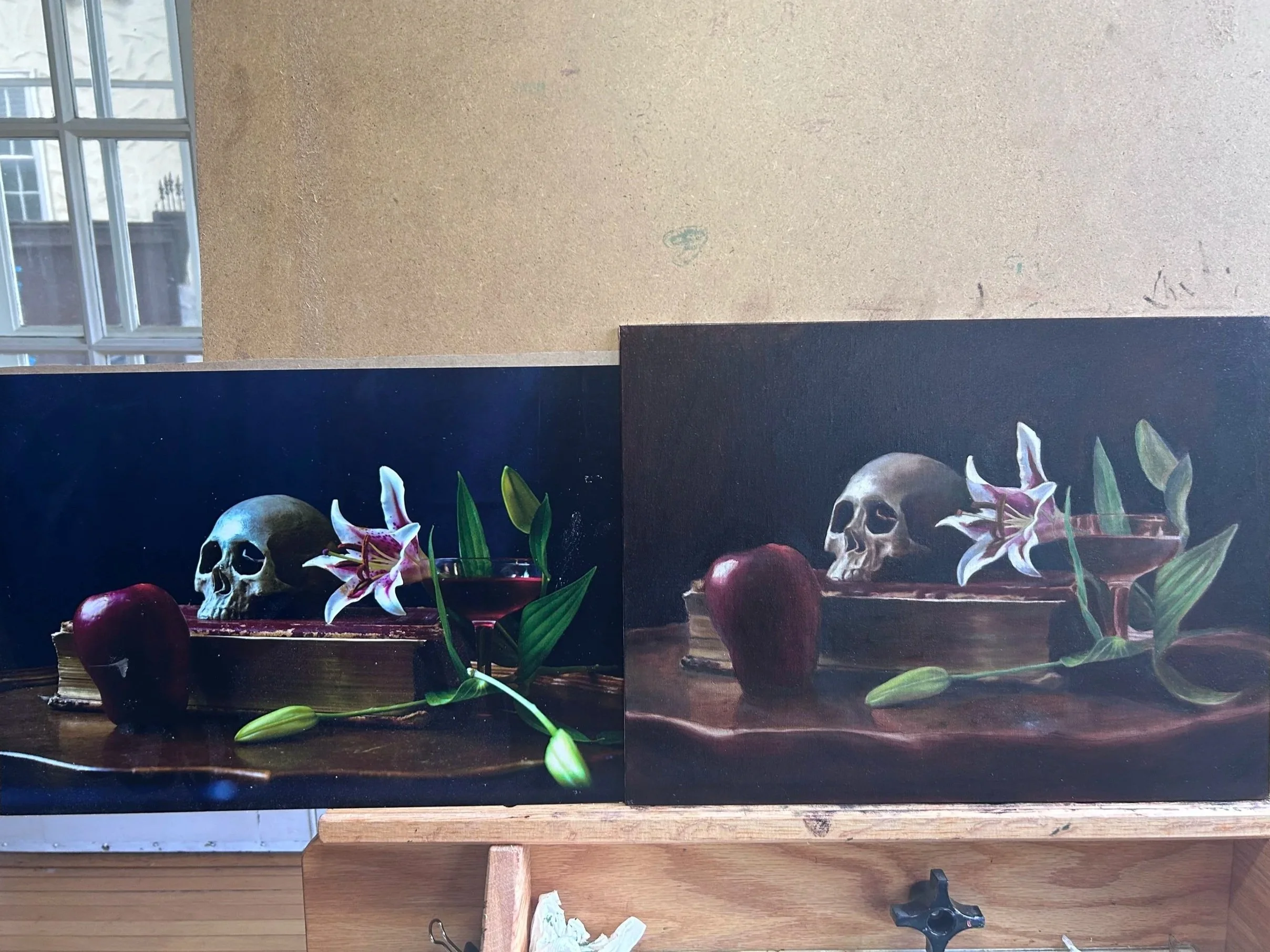 Original still life, ready for glazing. 