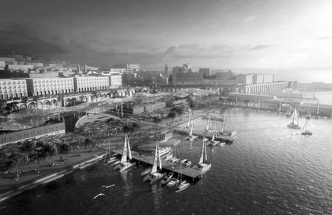 The development of Algiers into an open air museum. Front Mer.