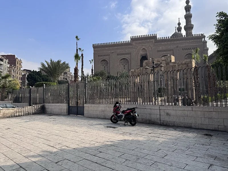 Shuttered gate following end of prayers