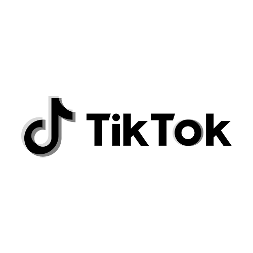 TikTok logo with black and white text and symbol against a black background.