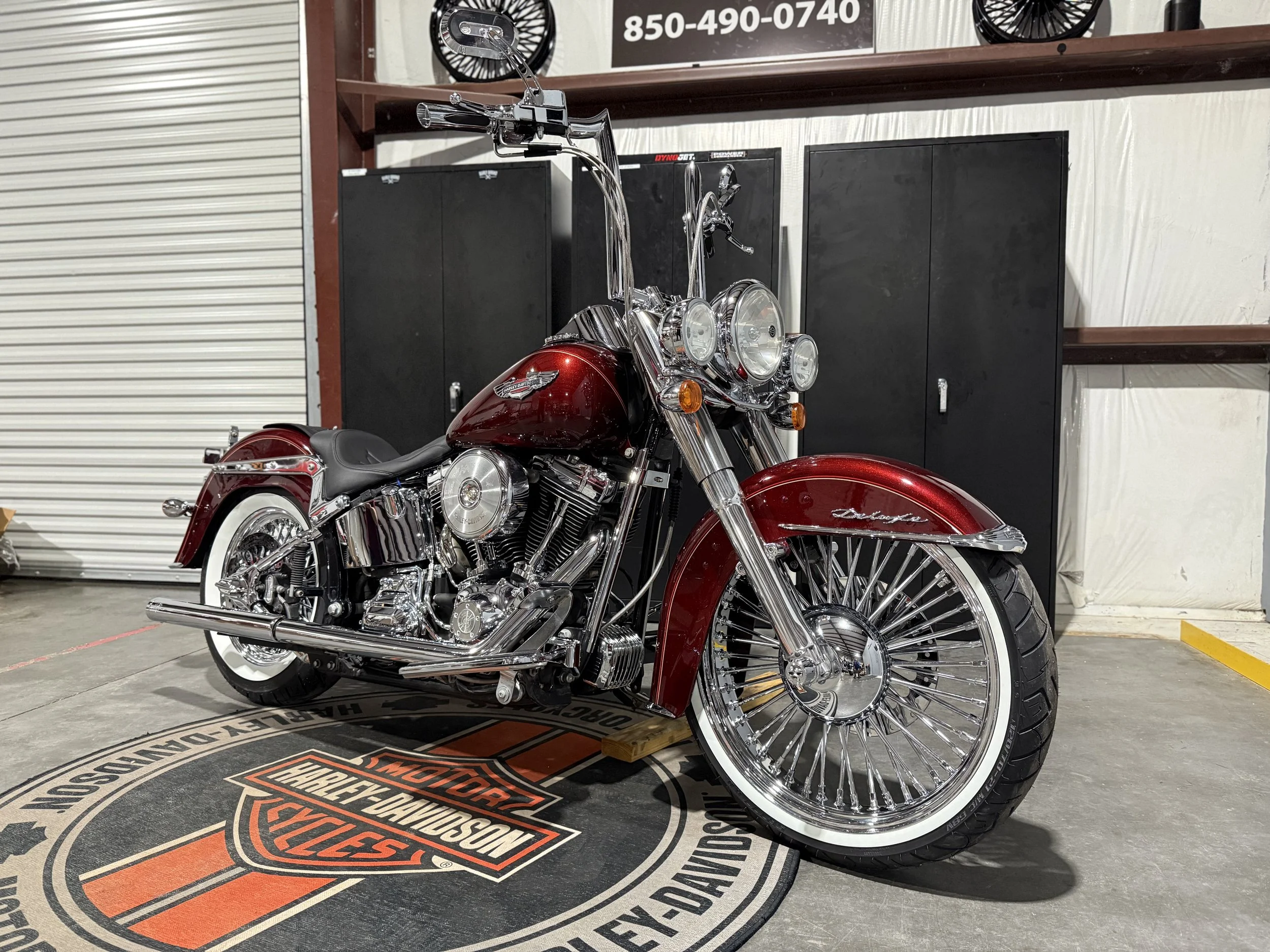 2008 Harley Davidson FLSTN Heritage Softail Deluxe - Crimson Red Sunglo