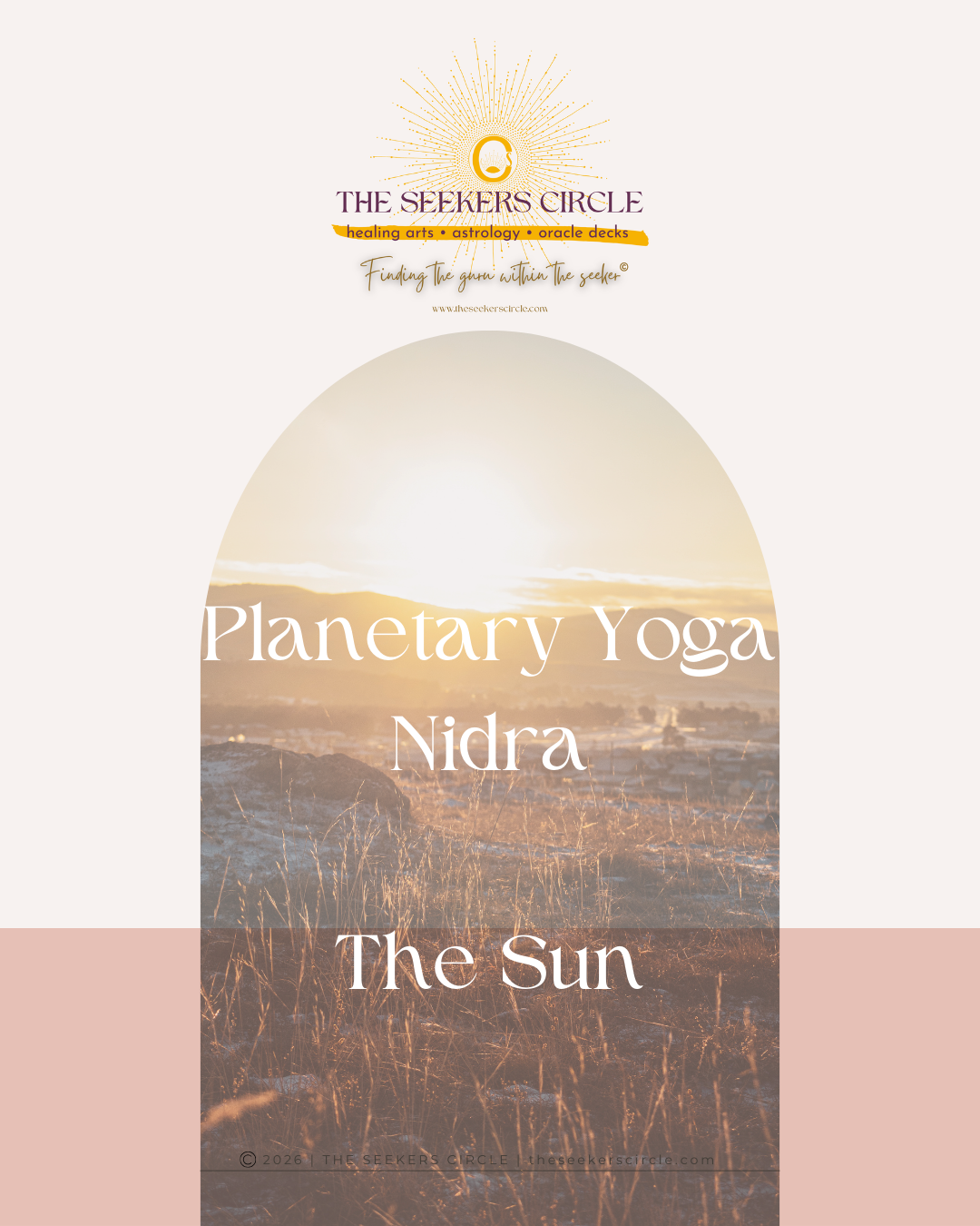 planetary yoga nidra graphic of the sun and nature