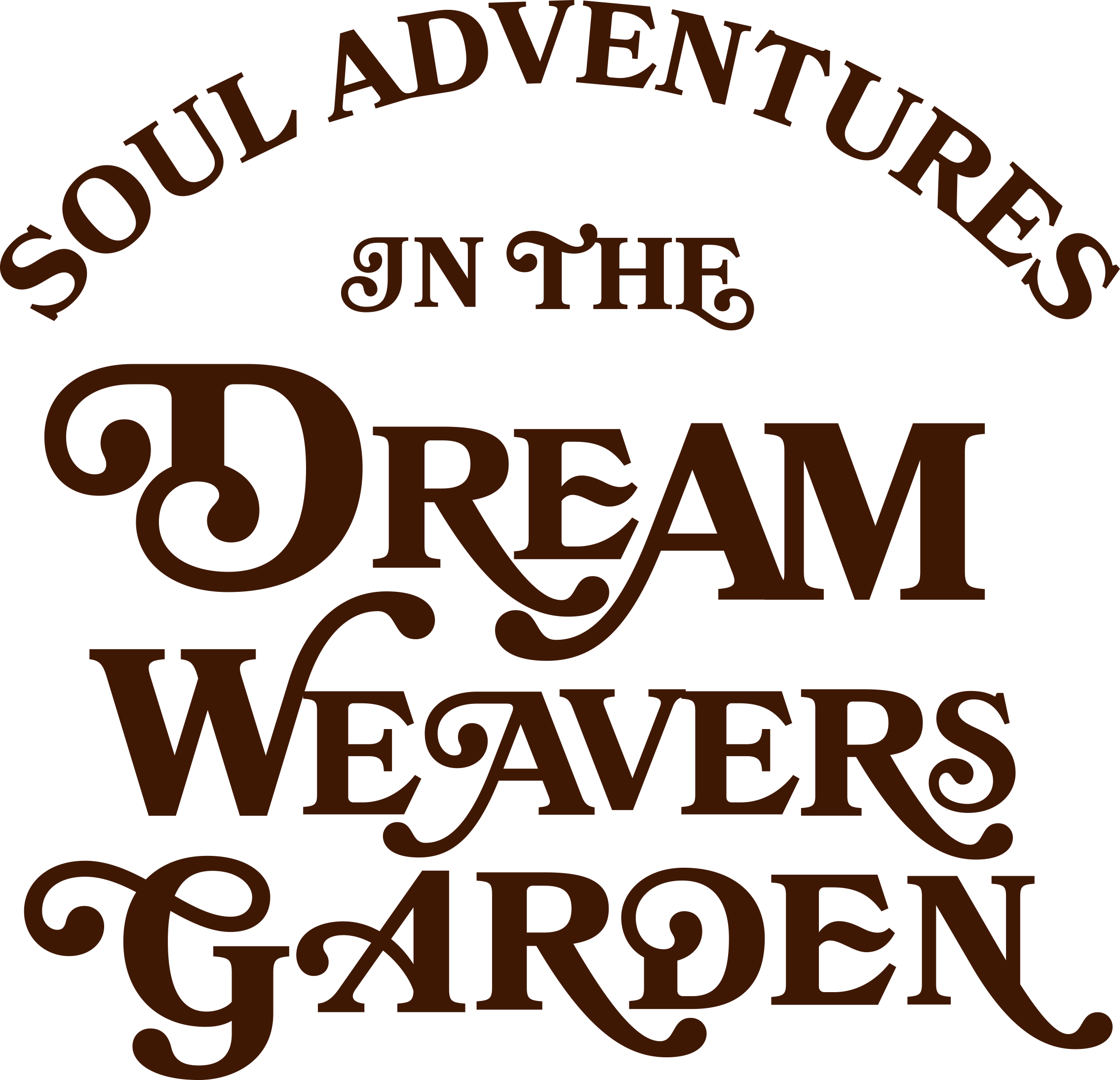 Decorative text reading 'Soul Adventures in the Dream Wavers' in a stylized, ornate font with a dark color.