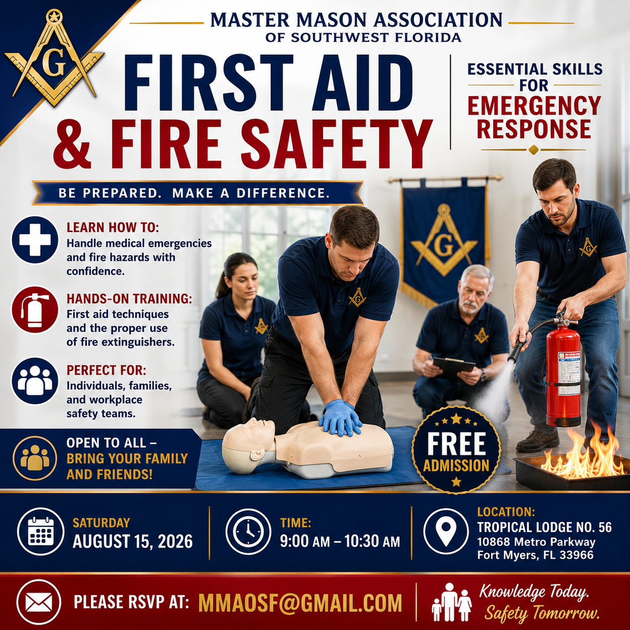 First Aid and Fire Safety Class, Hosted by the MMA.