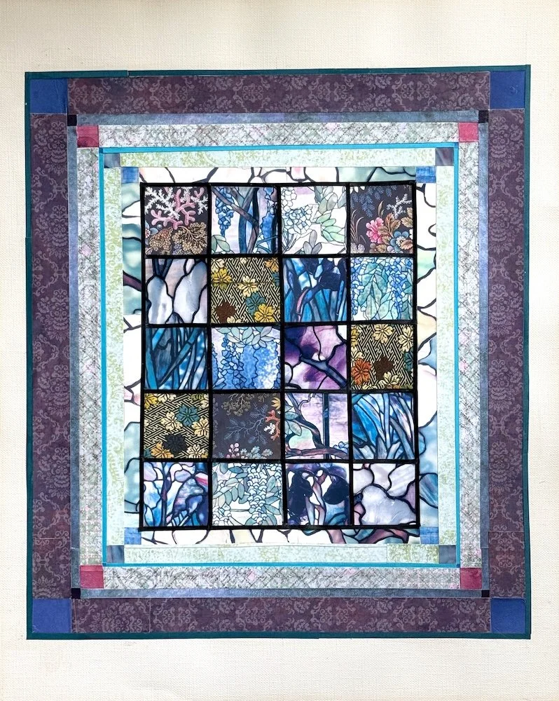 "A Tribute to Tiffany". Donna Arking. 2019. 16"x20". Framed. Paper Quilts Series.