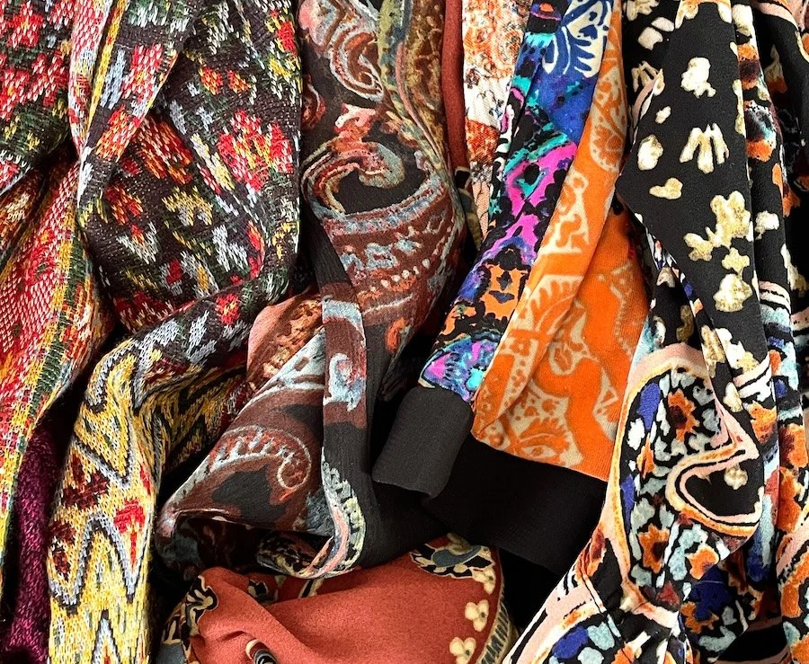 “Fabric Frenzy”.  Donna Arking. 2025. 8 x 10”.  