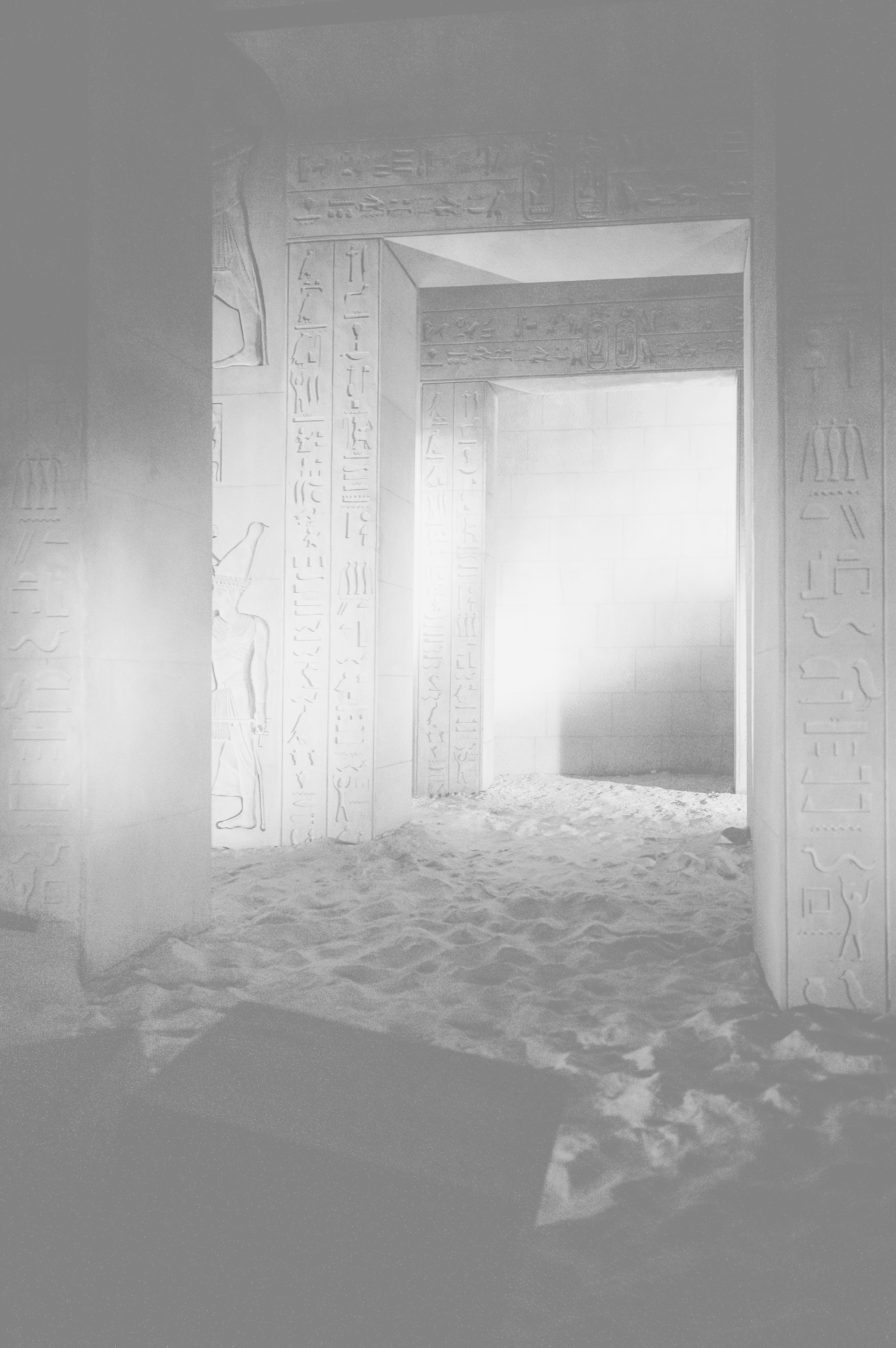 Calm water with gentle ripples in black and white.