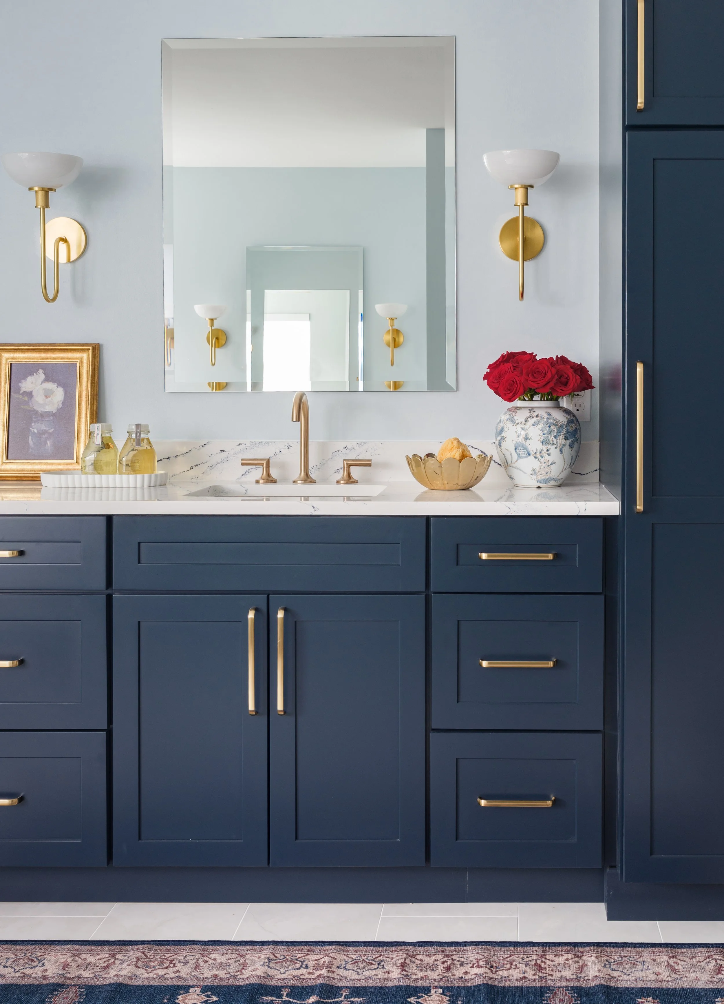 Sophisticated Navy Bathroom, Des Peres MO