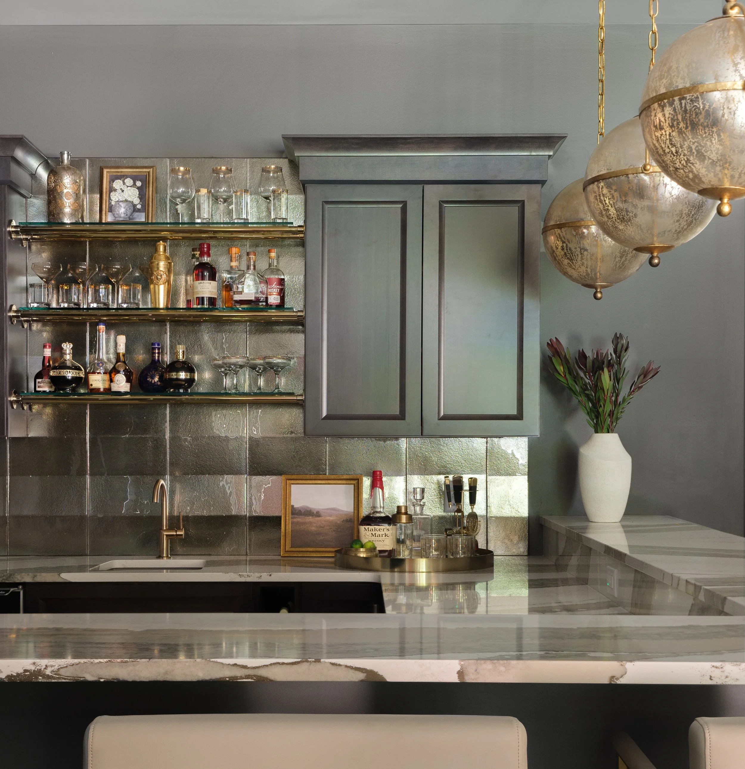 Modern Basement Bar, Ladue MO