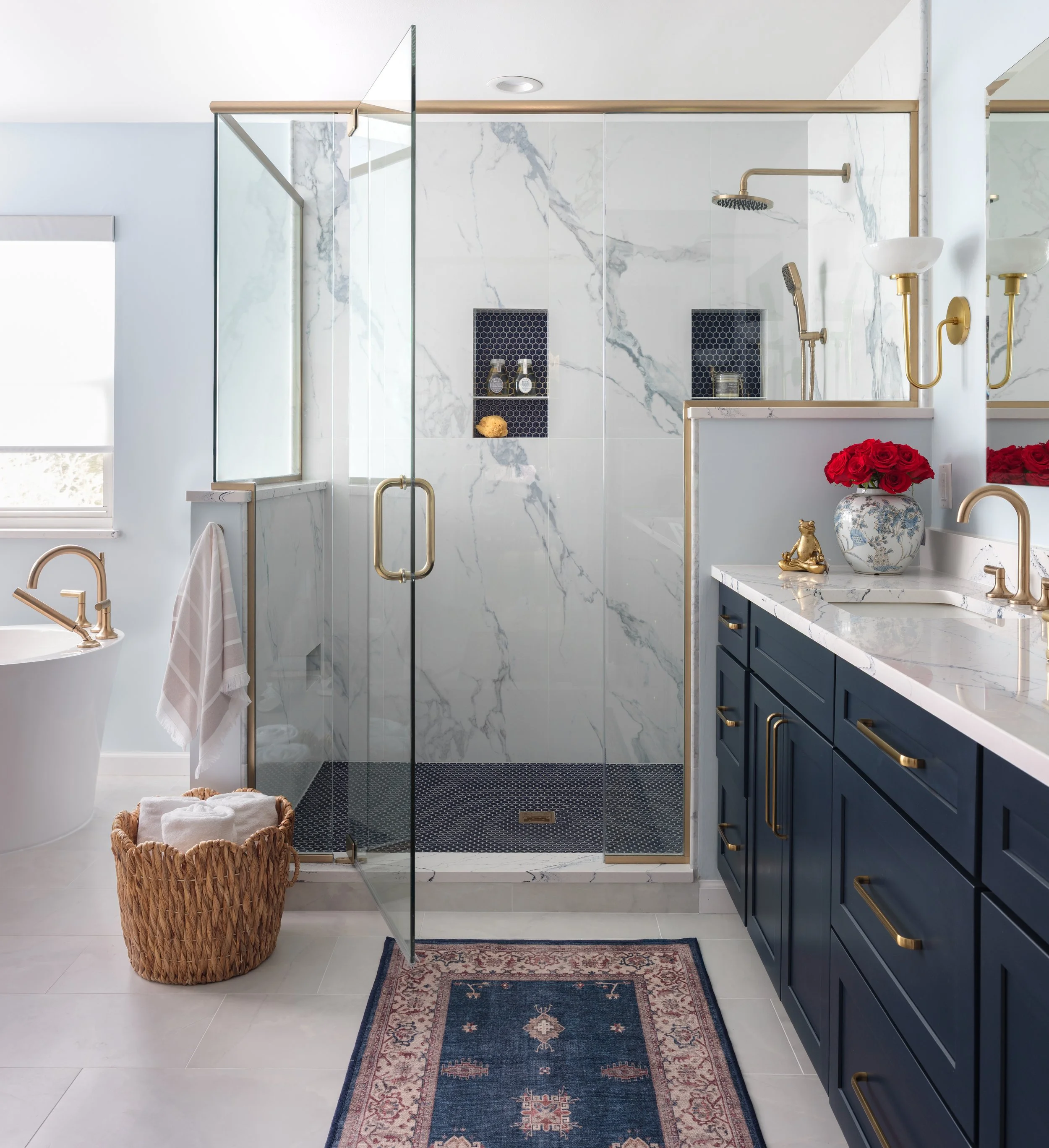 Sophisticated Navy Bathroom