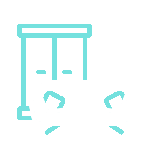 Line drawing of a living room with a window, sofa, and curtains.