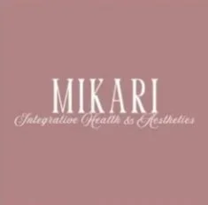 Logo for Mikari, a beauty and aesthetics business, on a mauve background.
