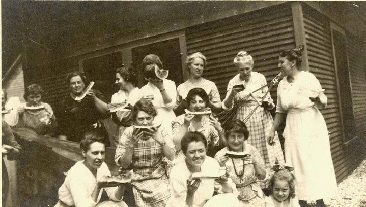 A look back at the people and moments that helped shape Arlington Heights. 🕰️

Watermelon on a hot summer day circa 1910 was the perfect way to cool off. This group of Arlington Heights women captured a simple moment of friendship and community, inc