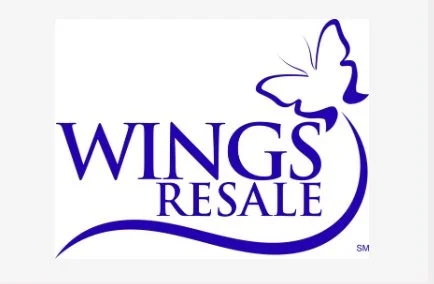 Logo for Wings Resale with a butterfly graphic.