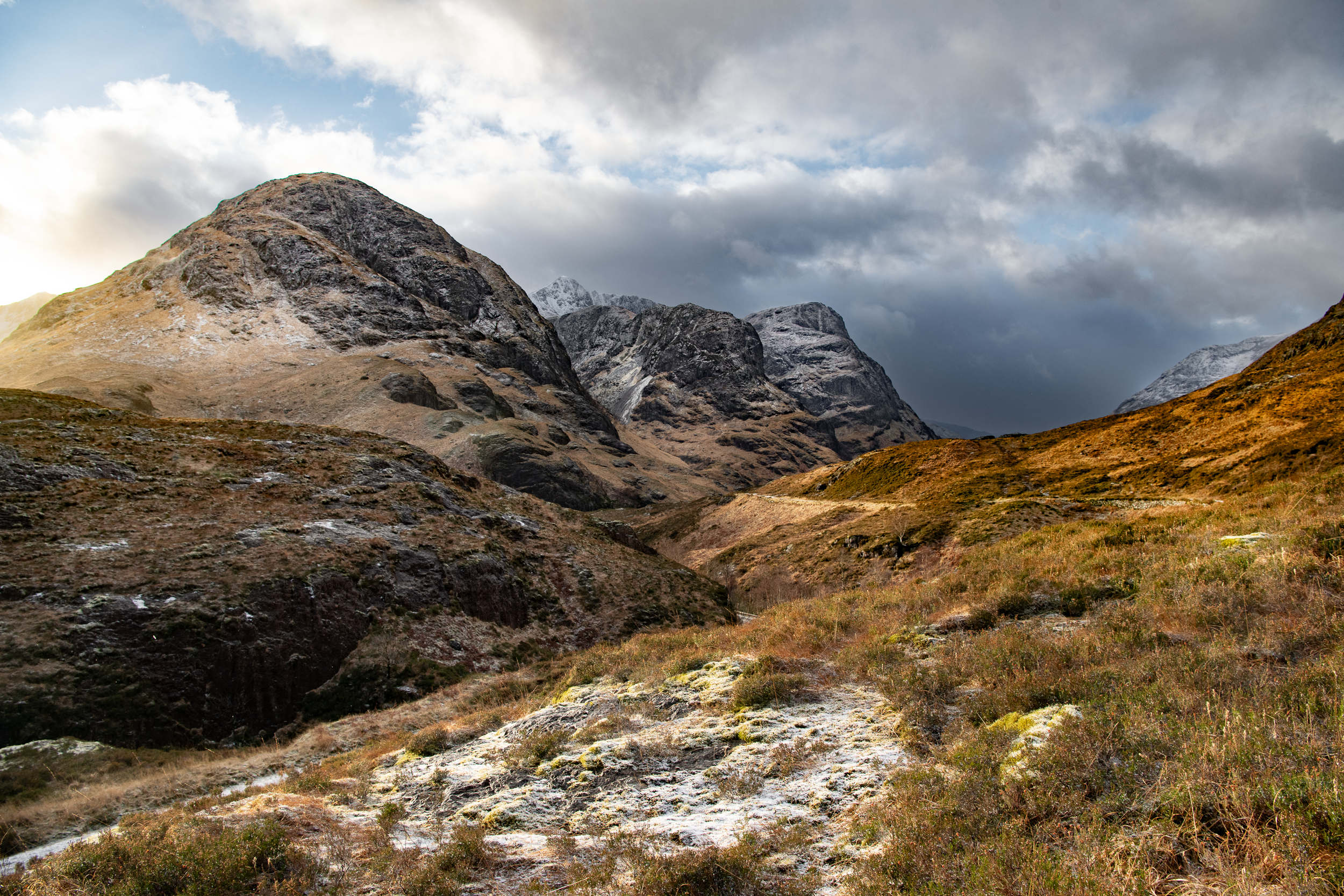 Glencoe - Wintery path towards the Three Sisters
