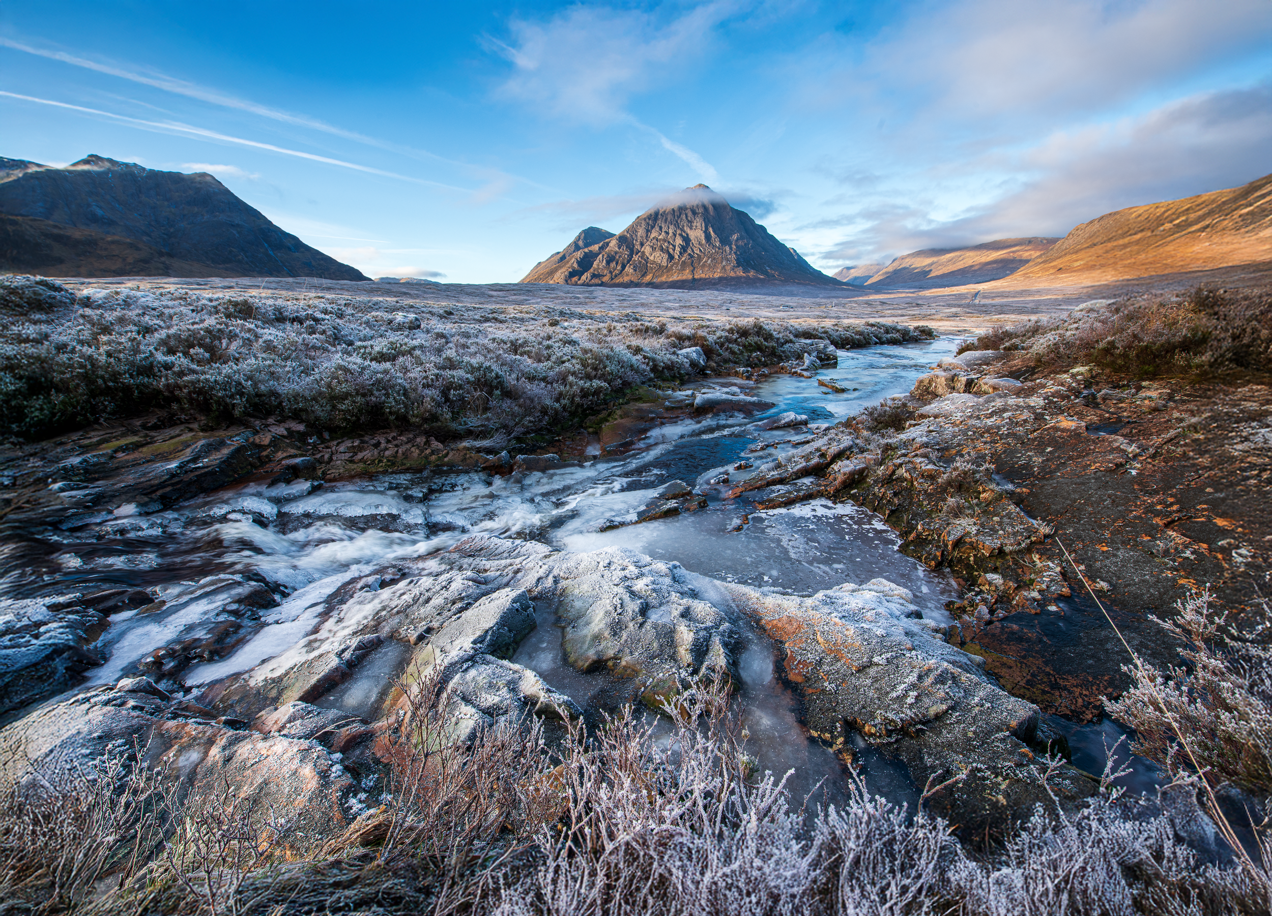 Glencoe - Icy River Etive looking towards Buachaille Etive Mòr