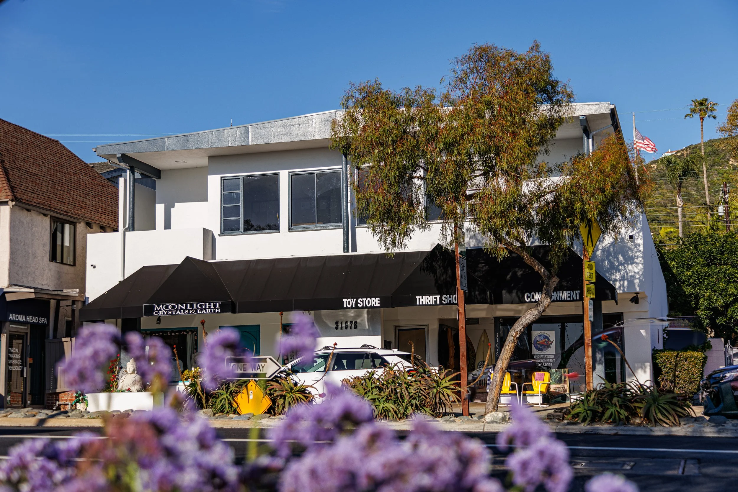 Mixed-use retail building in Laguna Beach with street-level shops in South Laguna Village called South Laguna Post