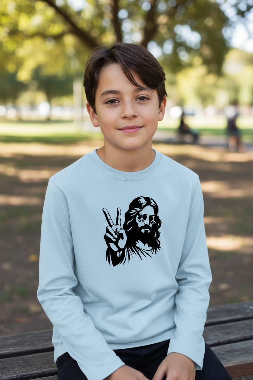 Youth Peace Jesus Long Sleeve Performance Tee