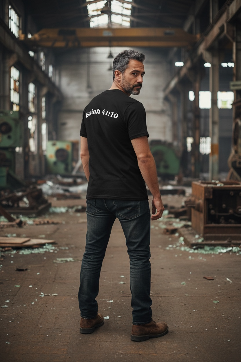 Men's Isaiah 41:10 Bible Verse Tee