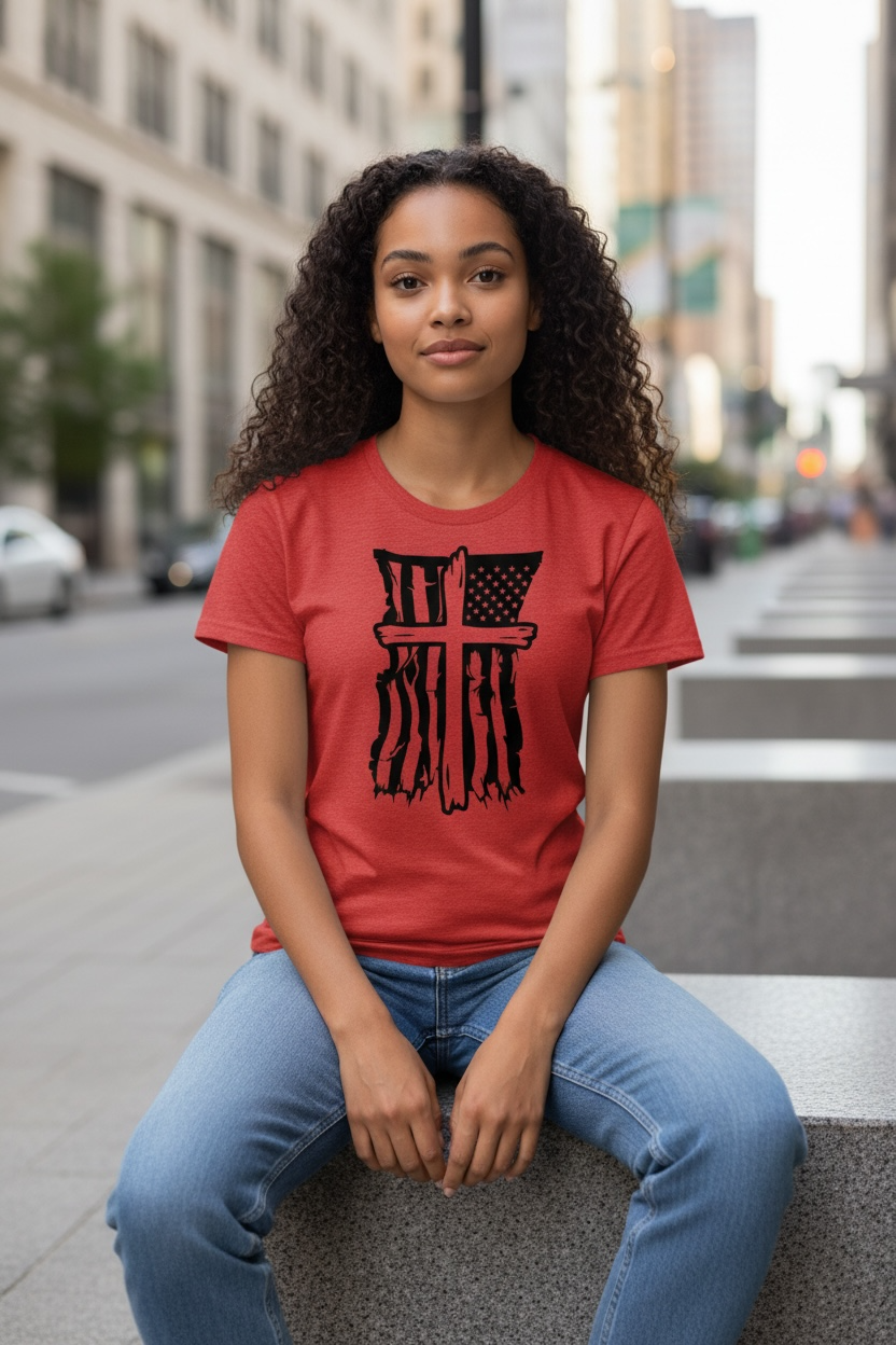 Woman's Tri Blend Christian Patriot Crew Neck Tee