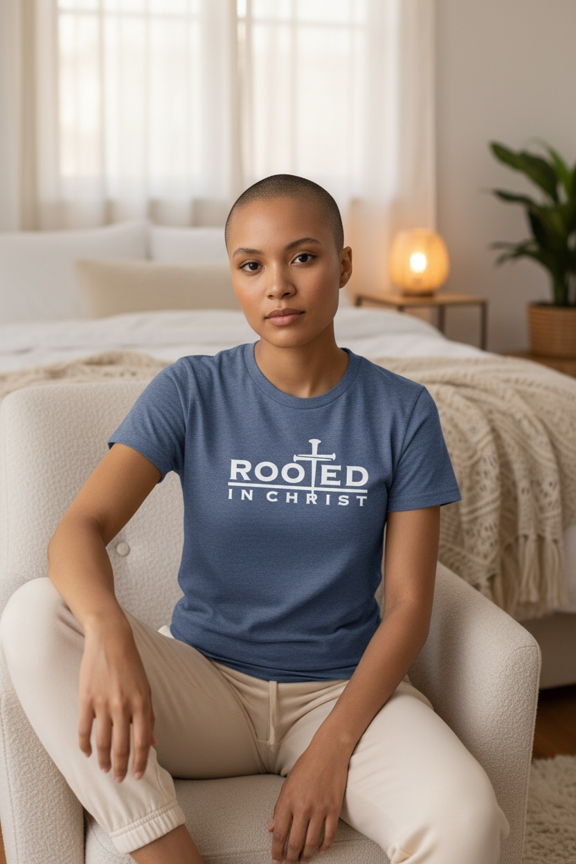 Woman's Tri Blend Rooted in Christ Crew Neck Tee