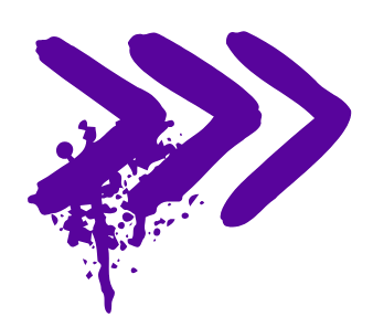 Purple arrow symbols with a pixelated or fragmented design.