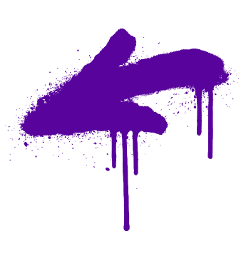 Purple spray paint blotch on black background.