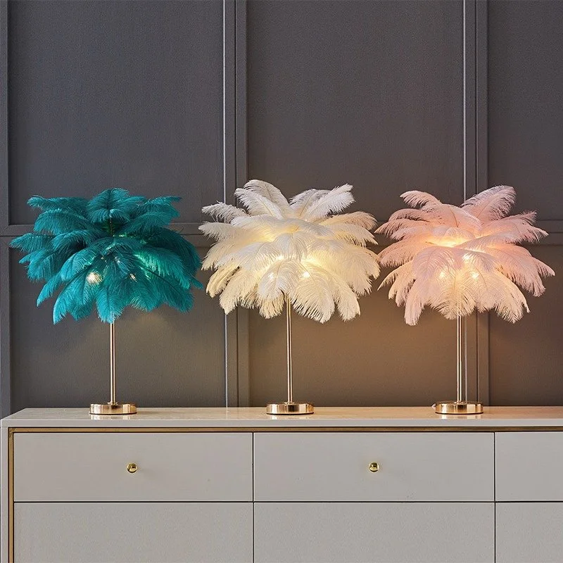 Ostrich Feather Lamp