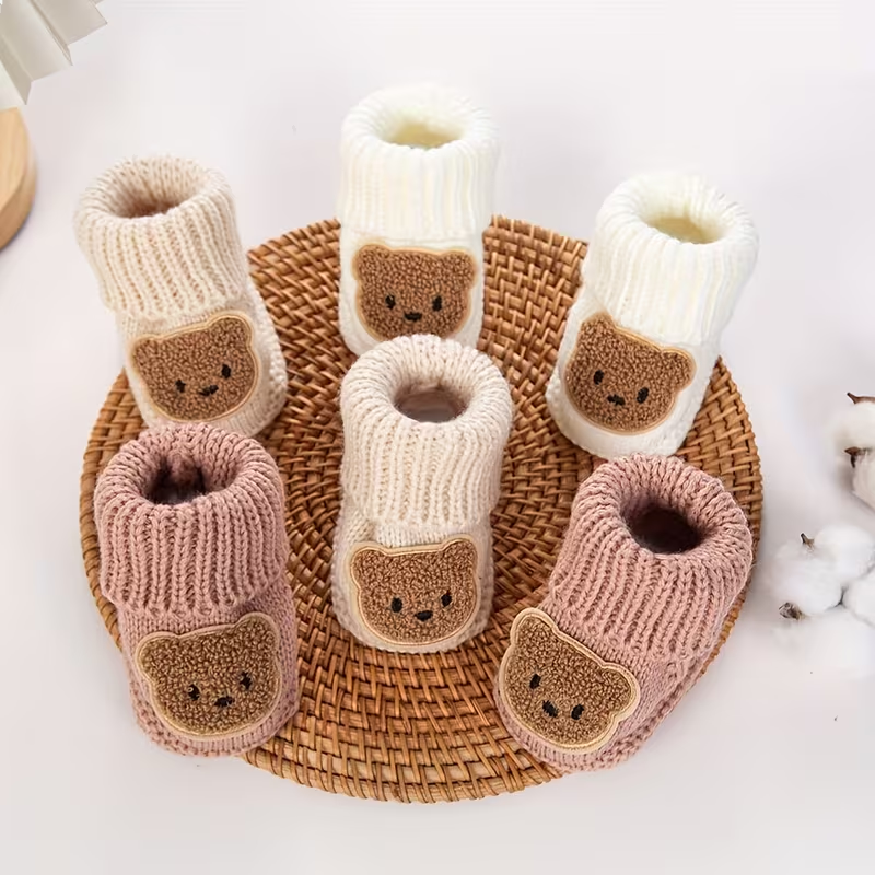 Little Bear Knit Baby Booties