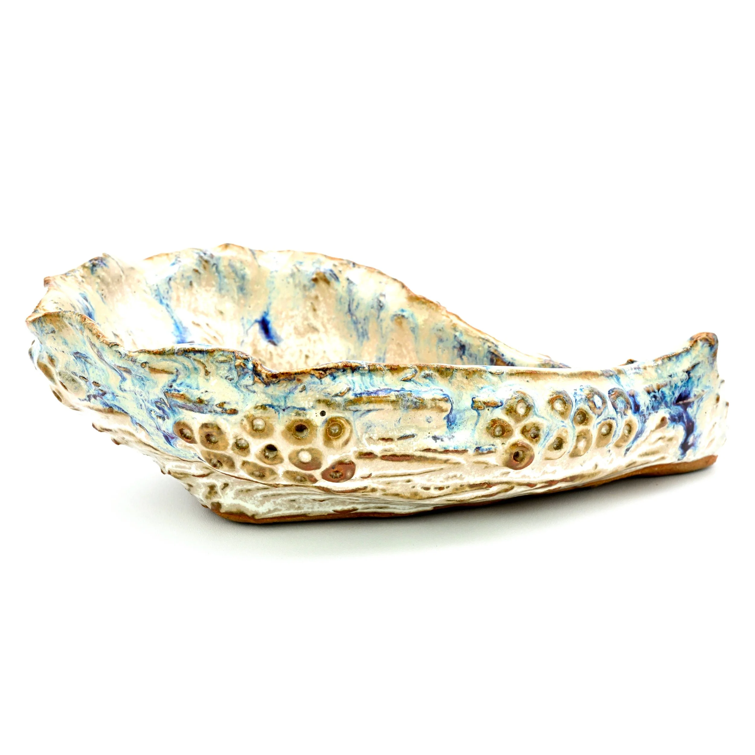 Handcrafted Oyster-Inspired Purple Ceramic Trinket Dish
