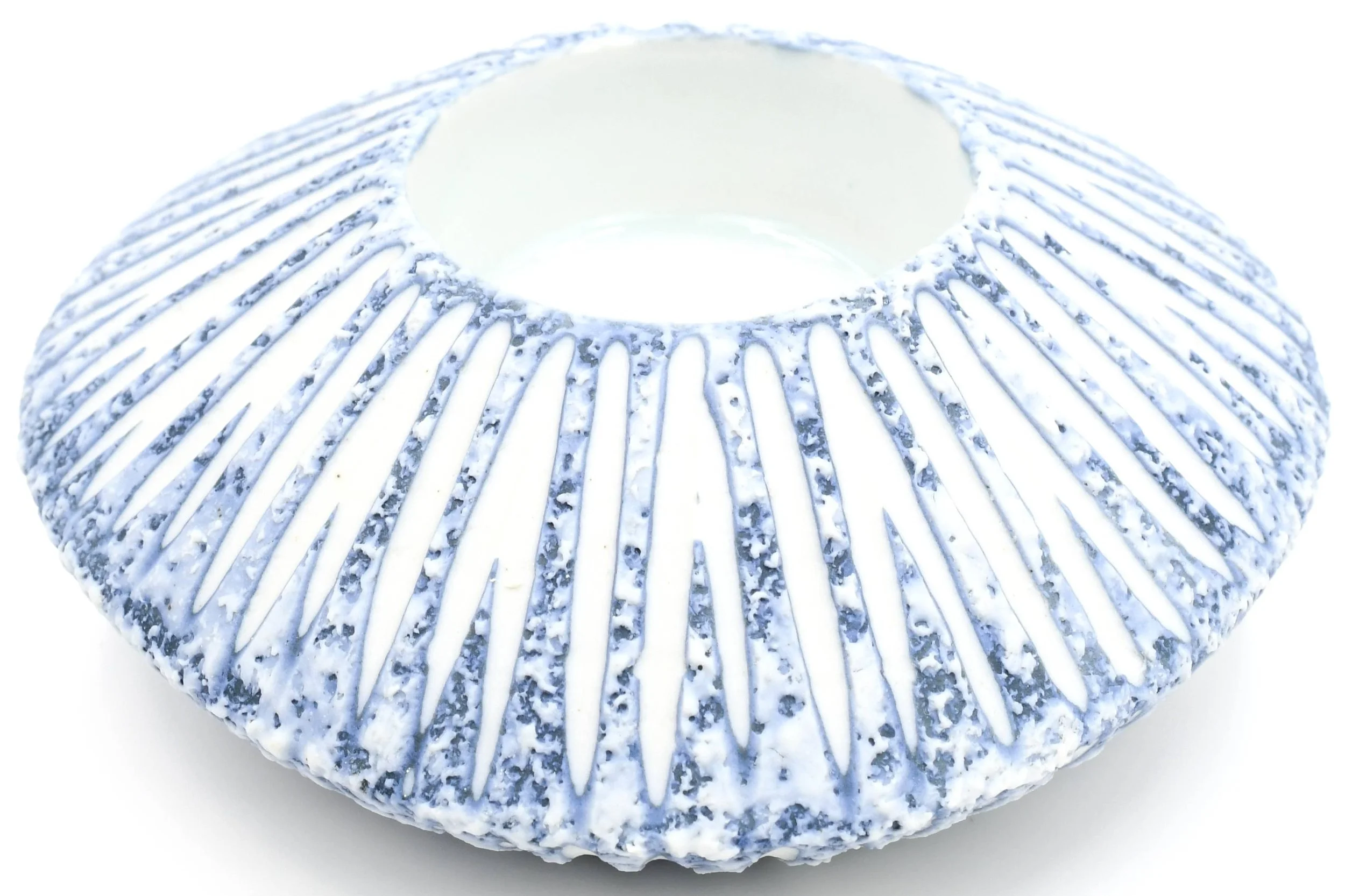 Handcrafted Blue Sea Shell Porcelain Ceramic Tea Light Candle Holder