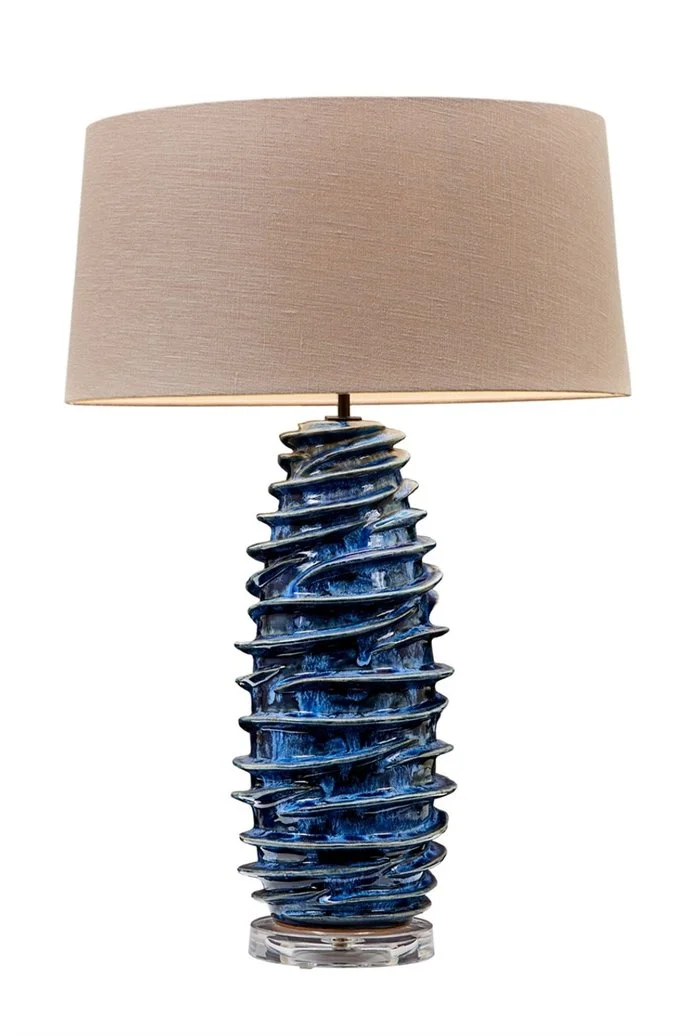 Ocean Reef Blue Thai Ceramic Table Lamp