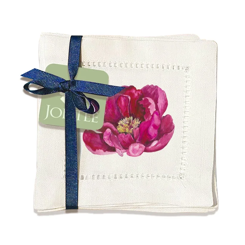 Hemstitch Napkins - Peony (Set of 6)