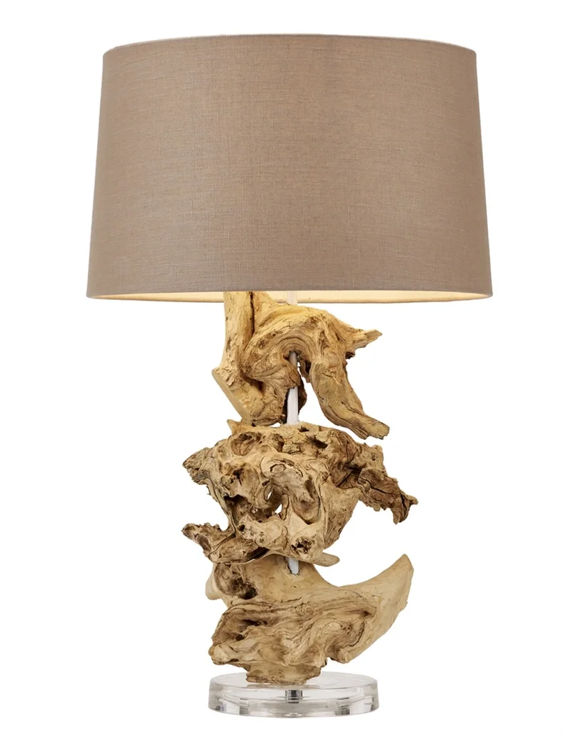Oregon Teak Root Sculptural Table Lamp