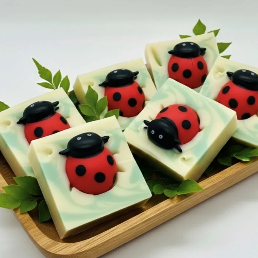 Ladybug Handmade Soap Bar for Kids – Vegan Cold Process Soap