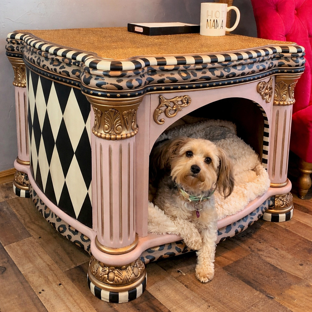Custom Couture Pet Bed Side Table