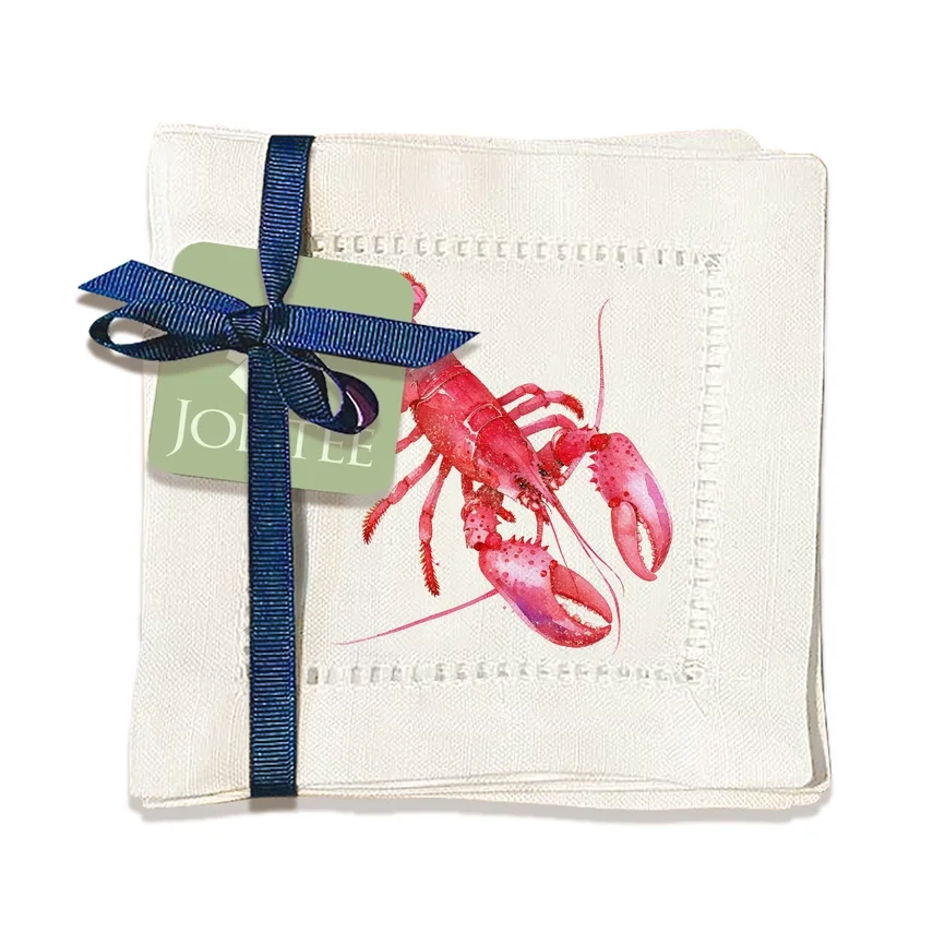 Hemstitch Napkins - Lobster (Set of 6)