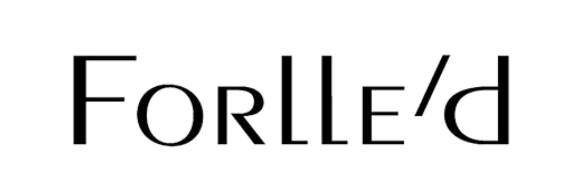 The word 'FORLED' written in black stylized text on a white background.