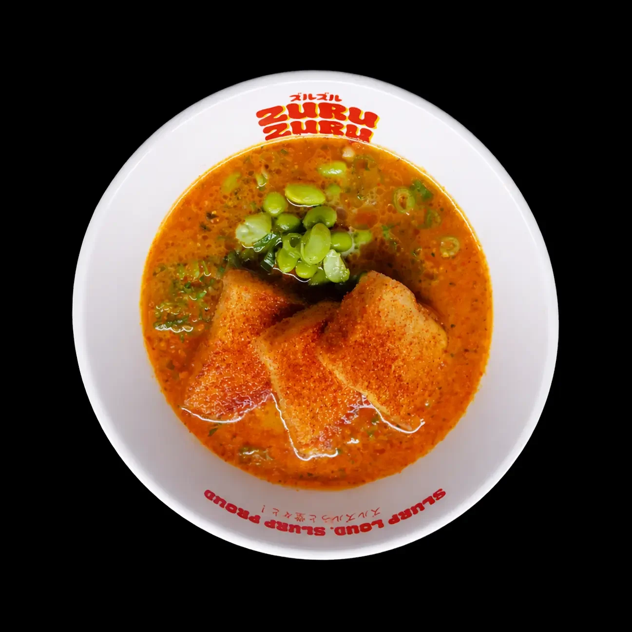 Vegan Spicy Yuzu, Broth : Vegan paitan broth   What’s inside : spicy yuzu paste, tofu   ‘chashu’, edamame, spring onion