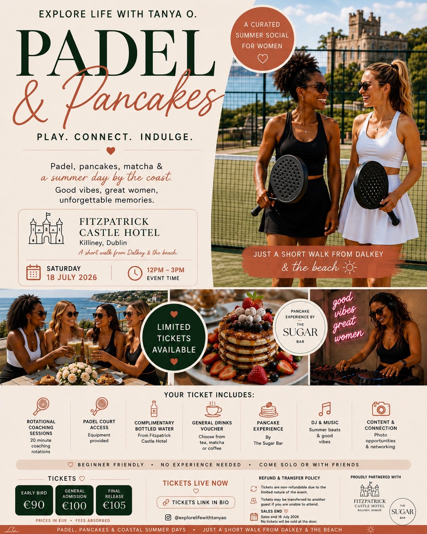 Padel &amp; Pancakes is officially here ☀️🎾🥞

Join us for a curated summer social for women designed to help you connect, move, indulge, and enjoy a beautiful day by the coast.

This experience was intentionally created to feel welcoming, elevated,