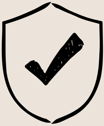 Shield with a check mark in the center