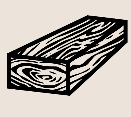Illustration of a wooden plank with wood grain pattern.
