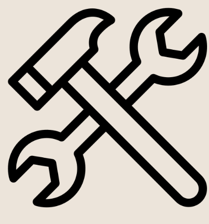 Icon of a hammer and wrench crossed