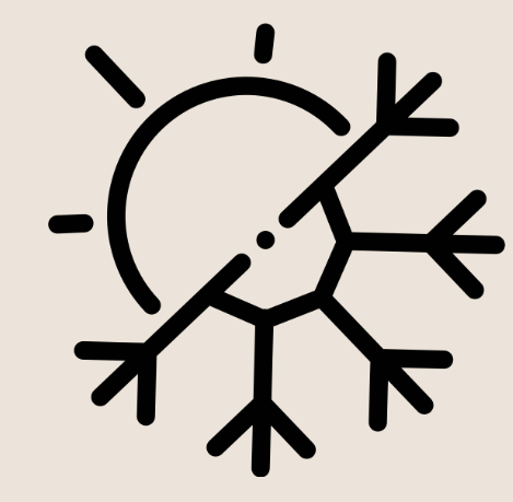 Icon of a snowflake combined with a thermometer, indicating cold temperature or freezing weather.