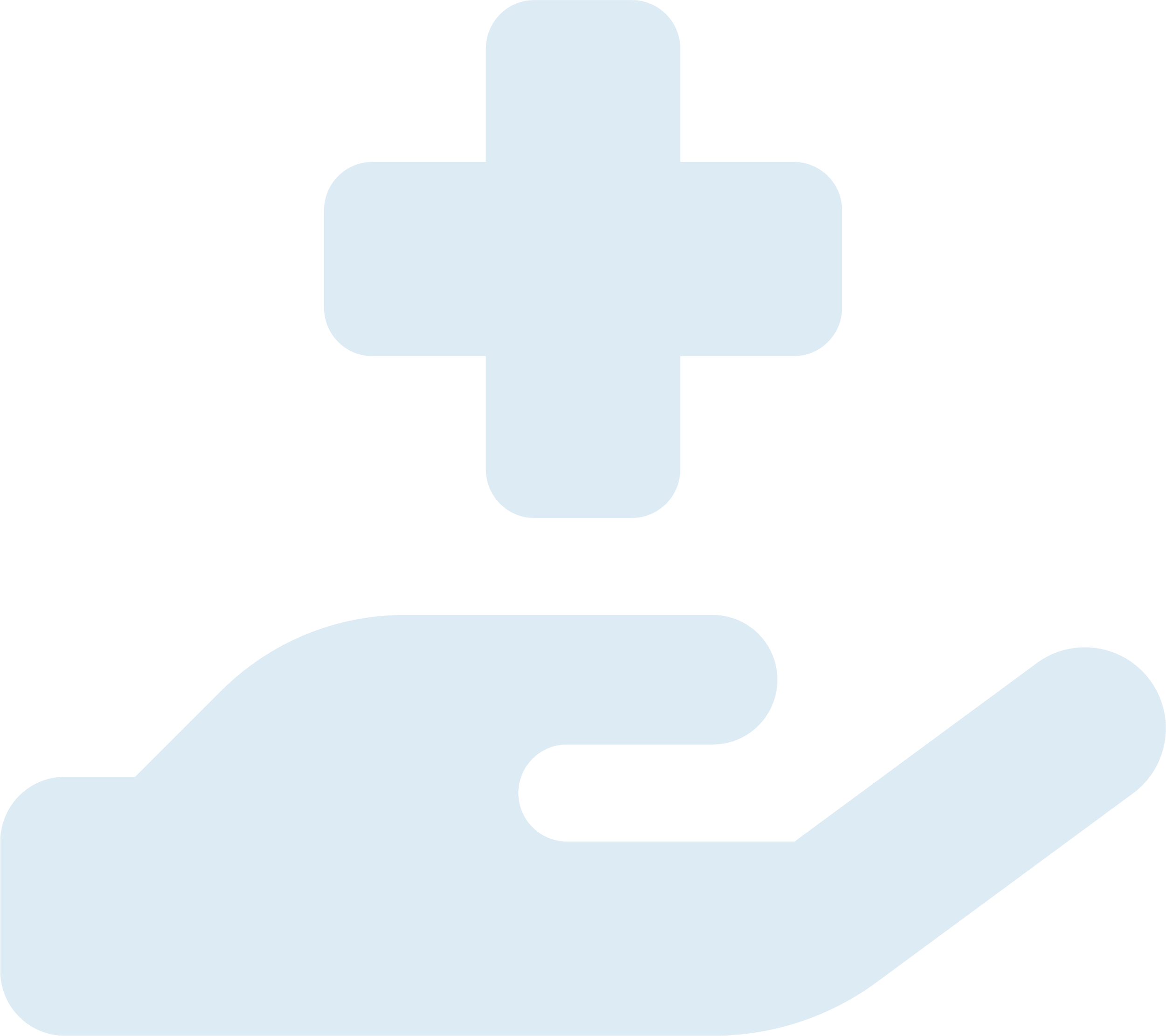 An illustration of a hand holding a medical cross symbol