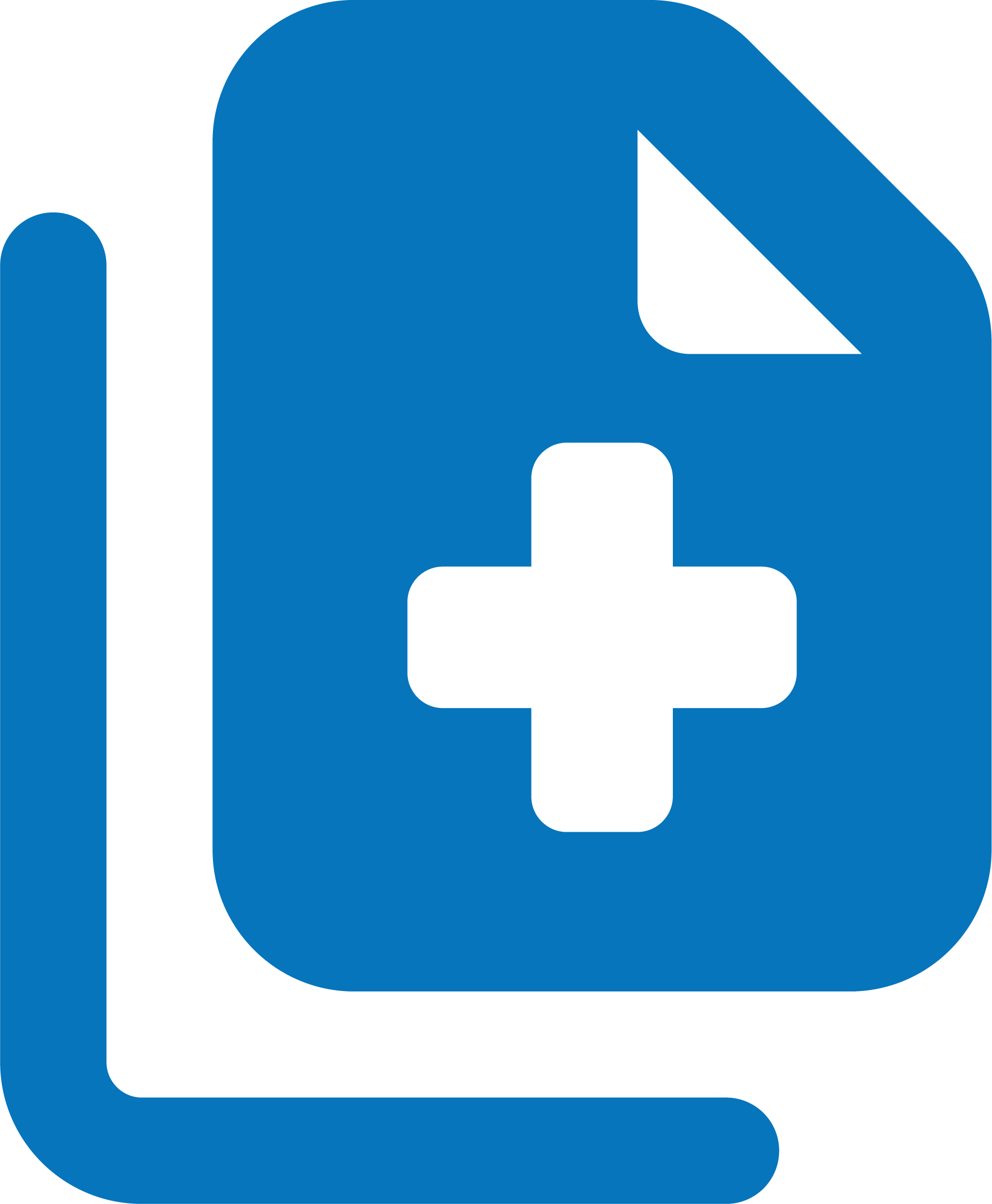 Medical first aid kit icon with a blue box and a black cross and arrow symbol on the front.