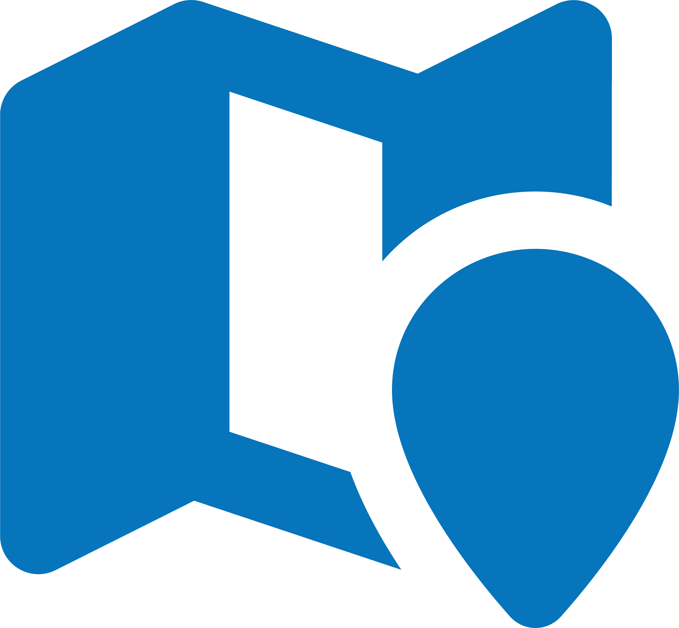 The Google Maps logo in blue, black, and white.